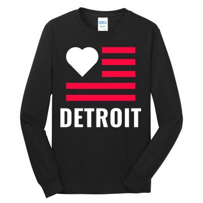 Detroit USA Flag Love Tall Long Sleeve T-Shirt