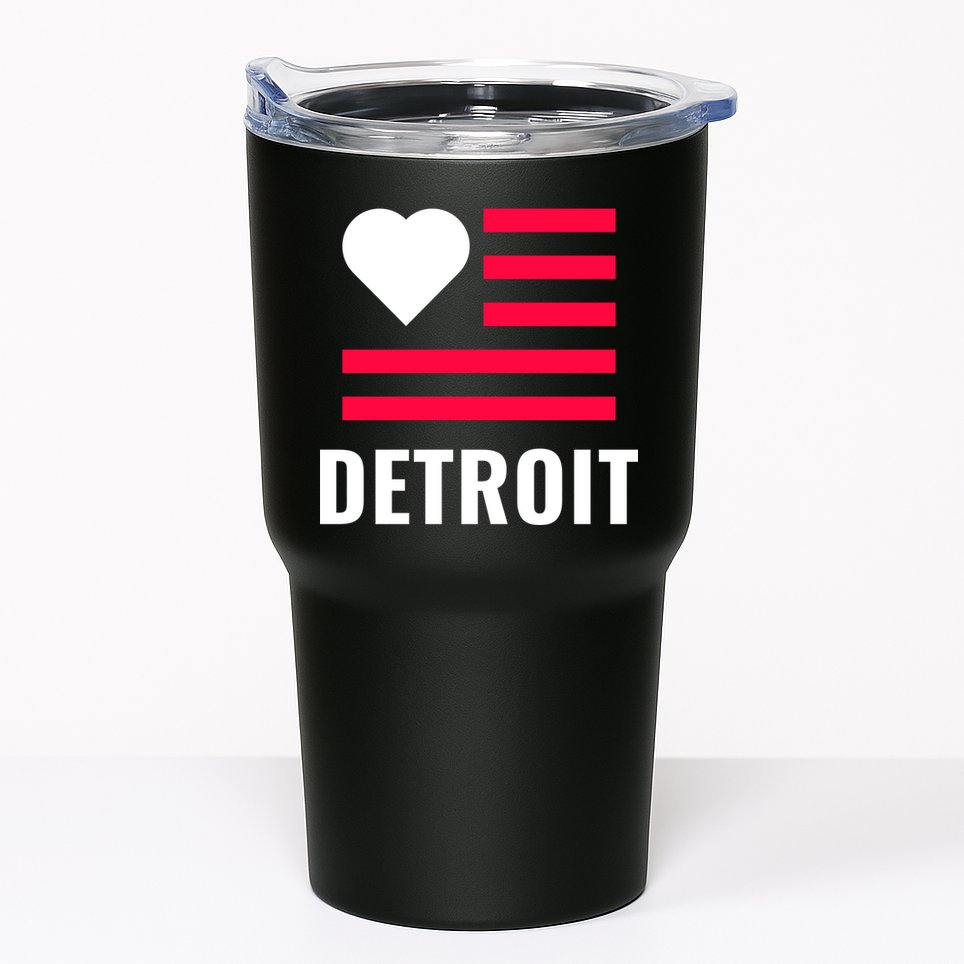 Detroit USA Flag Love Tumbler
