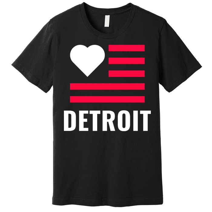 Detroit USA Flag Love Premium T-Shirt