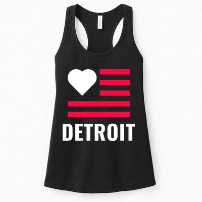 Detroit USA Flag Love Womens Tank Top