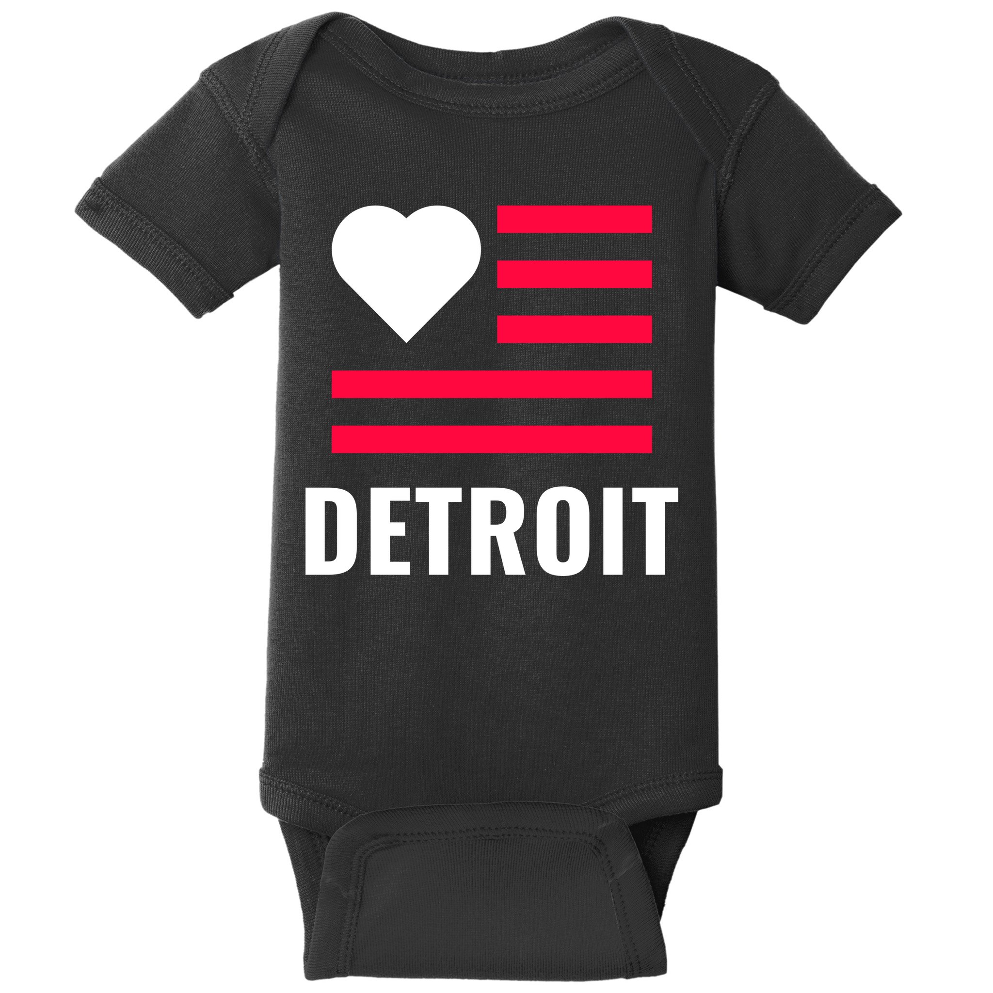 Detroit USA Flag Love Baby Bodysuit