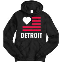 Detroit USA Flag Love Tie Dye Hoodie