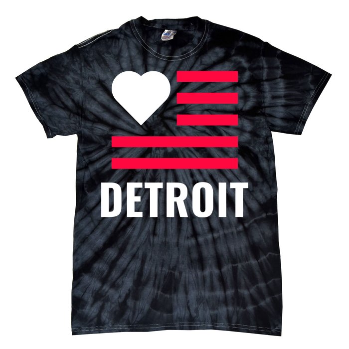 Detroit USA Flag Love Tie-Dye T-Shirt