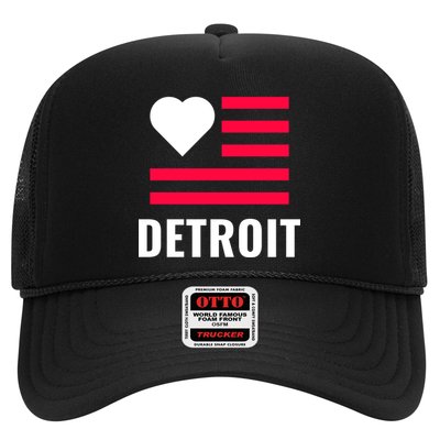 Detroit USA Flag Love Trucker Hat