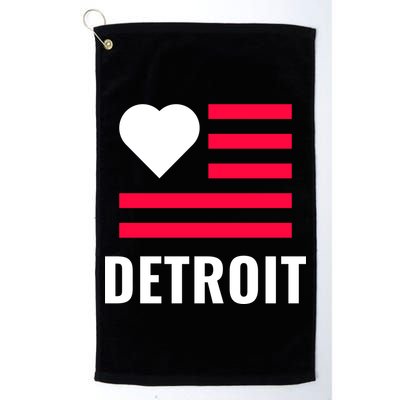 Detroit USA Flag Love Golf Towel