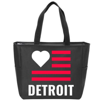 Detroit USA Flag Love Zip Tote Bag