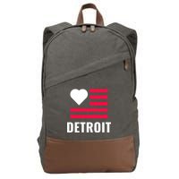 Detroit USA Flag Love Cotton Canvas Backpack