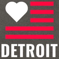 Detroit USA Flag Love Cotton Canvas Backpack