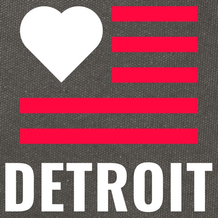 Detroit USA Flag Love Cotton Canvas Backpack