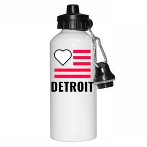 Detroit USA Flag Love Aluminum Water Bottle