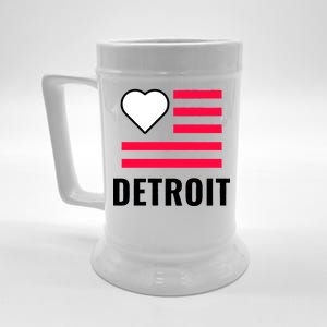 Detroit USA Flag Love Beer Stein