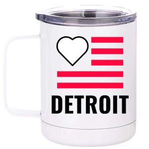 Detroit USA Flag Love 12 oz Stainless Steel Tumbler Cup