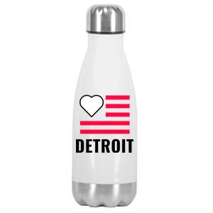 Detroit USA Flag Love Stainless Steel Insulated Water Bottle