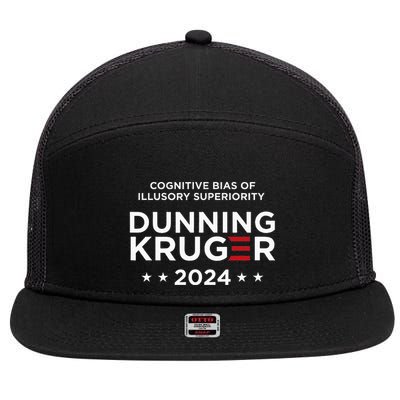 Dunningkruger Effect Unaware Behavior Humorous Psychology 7 Panel Mesh Trucker Snapback Hat