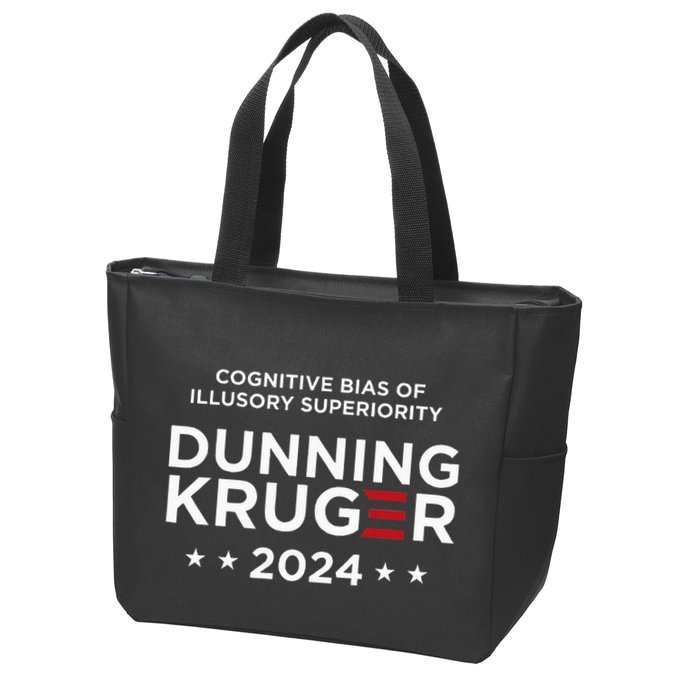 Dunningkruger Effect Unaware Behavior Humorous Psychology Zip Tote Bag