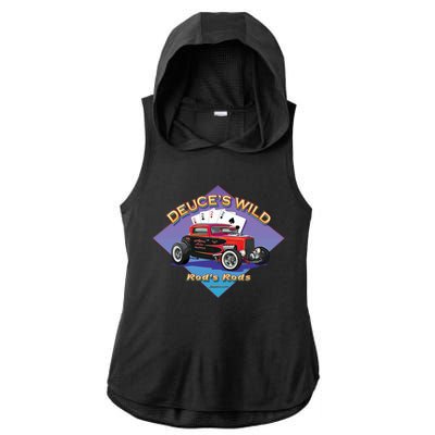 Deuce's Wild Hot Rod Larry Grossman Ladies PosiCharge Tri-Blend Wicking Draft Hoodie Tank