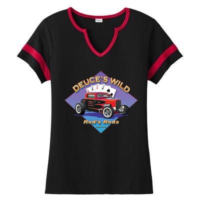 Deuce's Wild Hot Rod Larry Grossman Ladies Halftime Notch Neck Tee