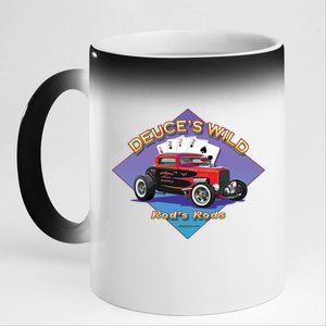 Deuce's Wild Hot Rod Larry Grossman 11oz Black Color Changing Mug