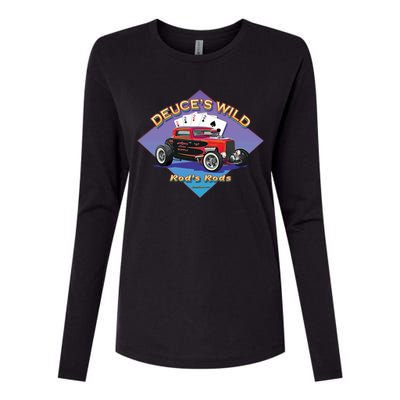 Deuce's Wild Hot Rod Larry Grossman Womens Cotton Relaxed Long Sleeve T-Shirt