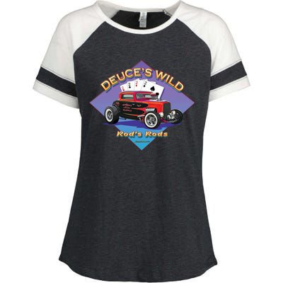 Deuce's Wild Hot Rod Larry Grossman Enza Ladies Jersey Colorblock Tee