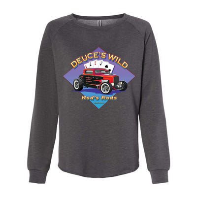 Deuce's Wild Hot Rod Larry Grossman Womens California Wash Sweatshirt