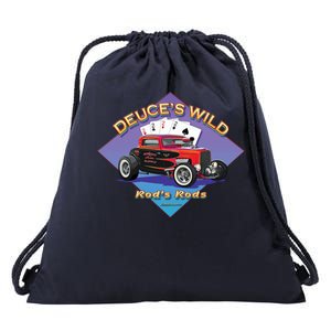 Deuce's Wild Hot Rod Larry Grossman Drawstring Bag