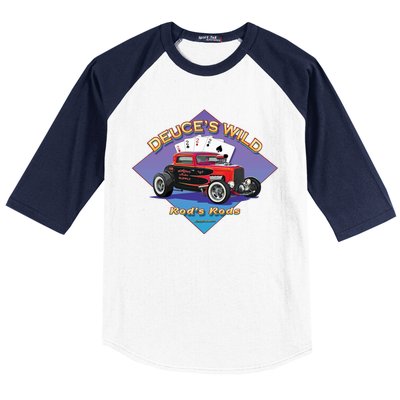 Deuce's Wild Hot Rod Larry Grossman Baseball Sleeve Shirt