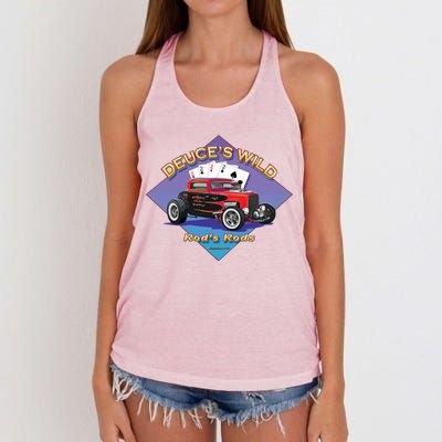 Deuce's Wild Hot Rod Larry Grossman Women's Knotted Racerback Tank