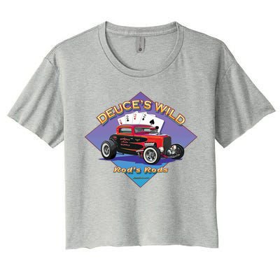 Deuce's Wild Hot Rod Larry Grossman Women's Crop Top Tee