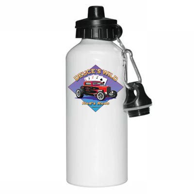 Deuce's Wild Hot Rod Larry Grossman Aluminum Water Bottle