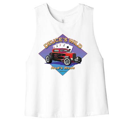 Deuce's Wild Hot Rod Larry Grossman Women's Racerback Cropped Tank