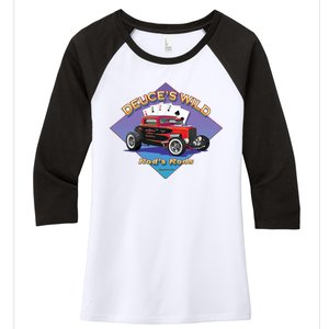 Deuce's Wild Hot Rod Larry Grossman Women's Tri-Blend 3/4-Sleeve Raglan Shirt