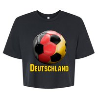 Deutschland German Flag Germany Soccer Style Bella+Canvas Jersey Crop Tee