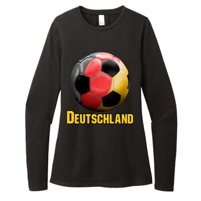 Deutschland German Flag Germany Soccer Style Womens CVC Long Sleeve Shirt