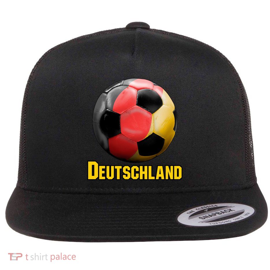 Deutschland German Flag Germany Soccer Style Flat Bill Trucker Hat