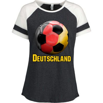 Deutschland German Flag Germany Soccer Style Enza Ladies Jersey Colorblock Tee