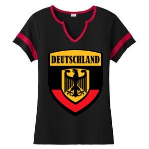 Deutschland Germany Crest Ladies Halftime Notch Neck Tee