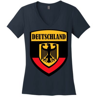 Deutschland Germany Crest Women's V-Neck T-Shirt