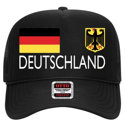 Deutschland Germany Soccer High Crown Mesh Back Trucker Hat