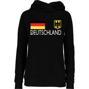 Deutschland Germany Soccer Womens Funnel Neck Pullover Hood