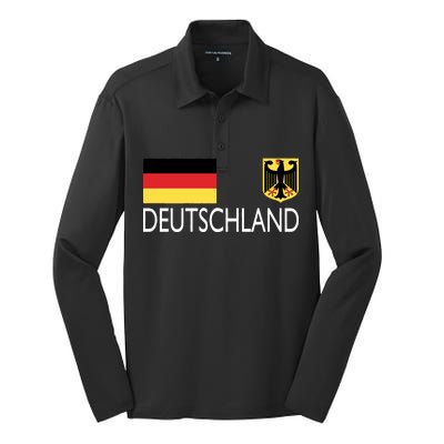 Deutschland Germany Soccer Silk Touch Performance Long Sleeve Polo