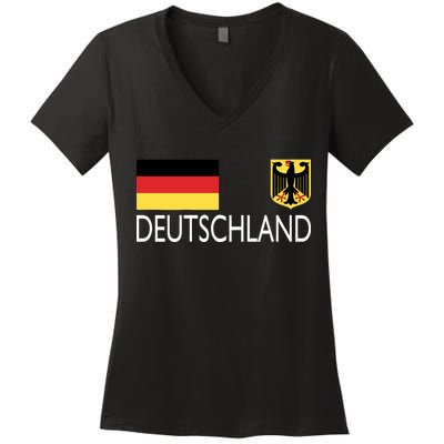 Deutschland Germany Soccer Women's V-Neck T-Shirt