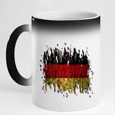 Deutschland Germany Torn German Flag 11oz Black Color Changing Mug