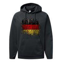 Deutschland Germany Torn German Flag Performance Fleece Hoodie