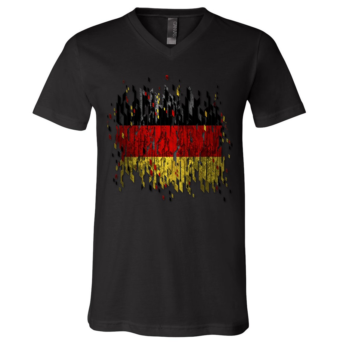 Deutschland Germany Torn German Flag V-Neck T-Shirt
