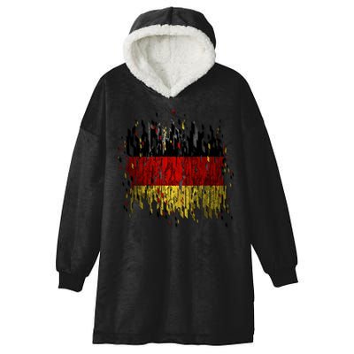 Deutschland Germany Torn German Flag Hooded Wearable Blanket