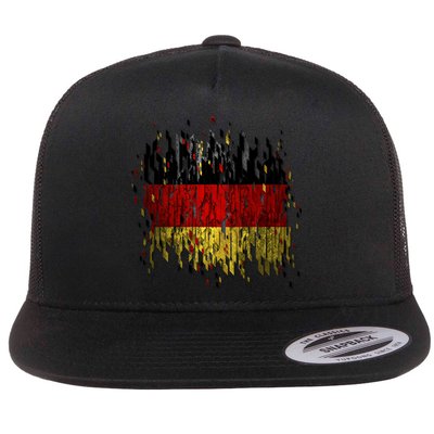 Deutschland Germany Torn German Flag Flat Bill Trucker Hat