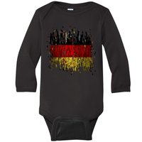 Deutschland Germany Torn German Flag Baby Long Sleeve Bodysuit