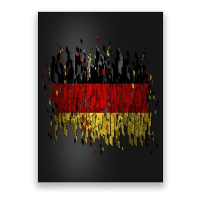 Deutschland Germany Torn German Flag Poster