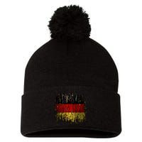 Deutschland Germany Torn German Flag Pom Pom 12in Knit Beanie